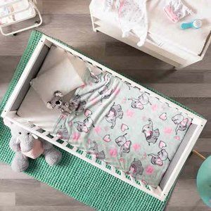 Multicolor Elephant Print Blanket with Plush Toy